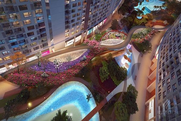 duong hoa di bo tai river city 600x400 - Dự án khu căn hộ River City – Quận 7