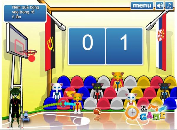 game bong ro meo 600x442 - Game bóng rổ mèo