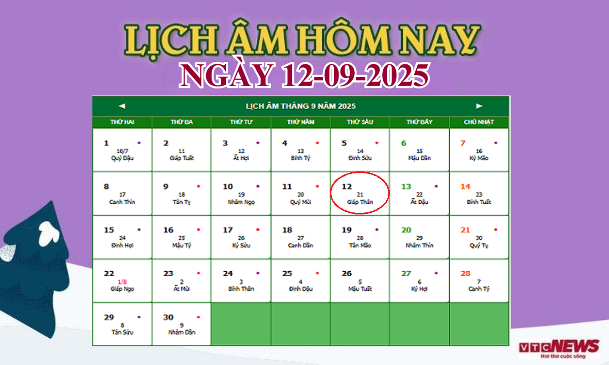 lich am 12 9 2025 07532305 - Âm Lịch Hôm Nay 12/9/2025: Sao Tốt Sao Xấu Và Những Việc Nên Tránh