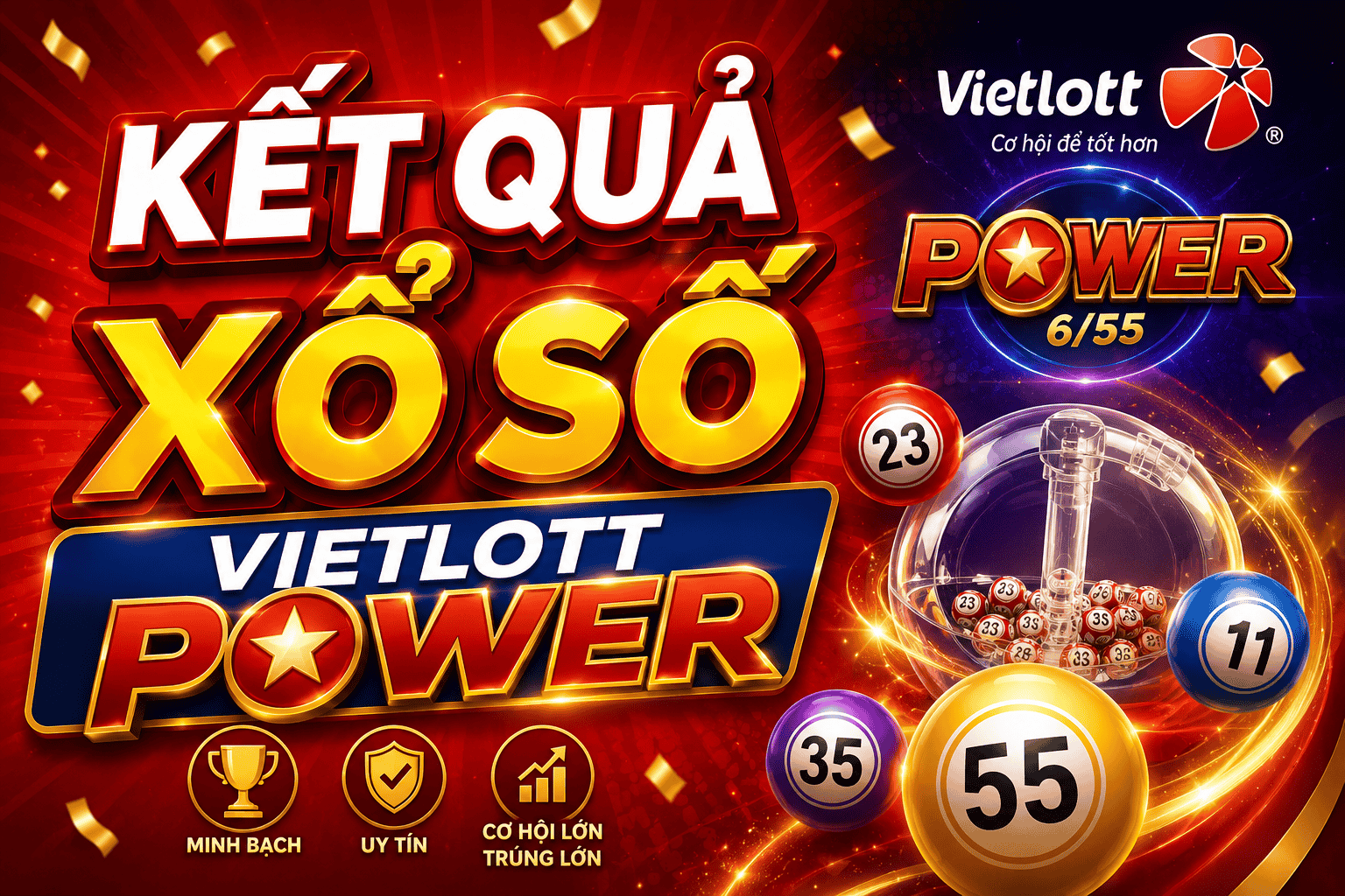Cập nhật nhanh nhất: Cập nhật Vietlott 23/5 – Kết quả xổ số Vietlott hôm nay 23/5/2026 – Xổ số Power 6/55 mới nhất